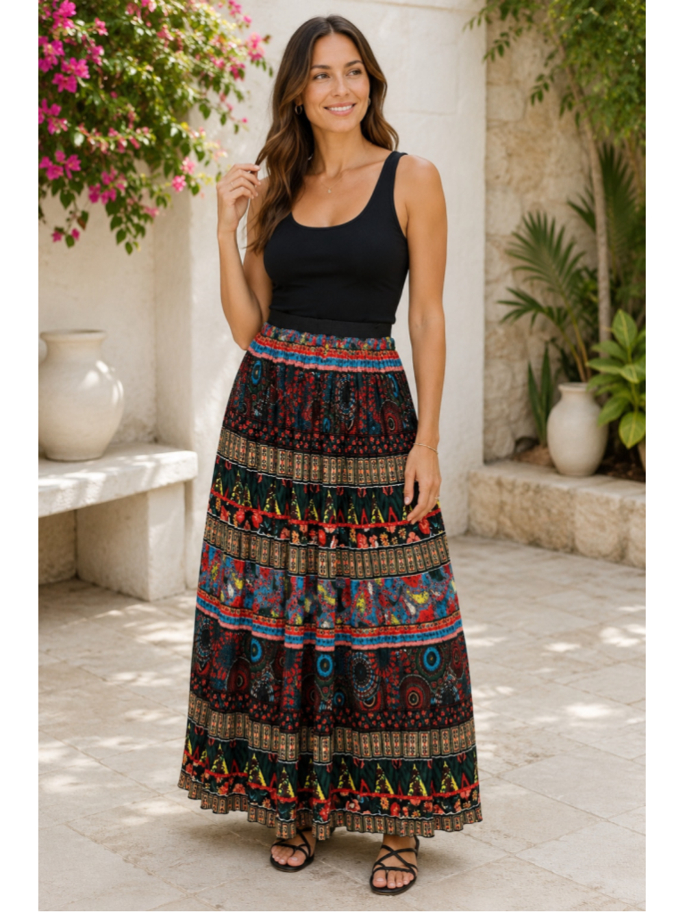 Truth NYC Boho Printed Maxi Skirt Women’s Size XL